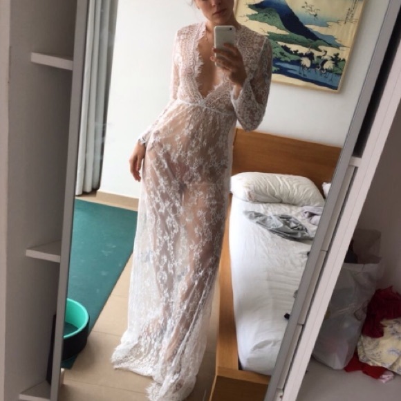 Summer Lace Floral Boho Long Maxi Dress - Picture 2 of 7